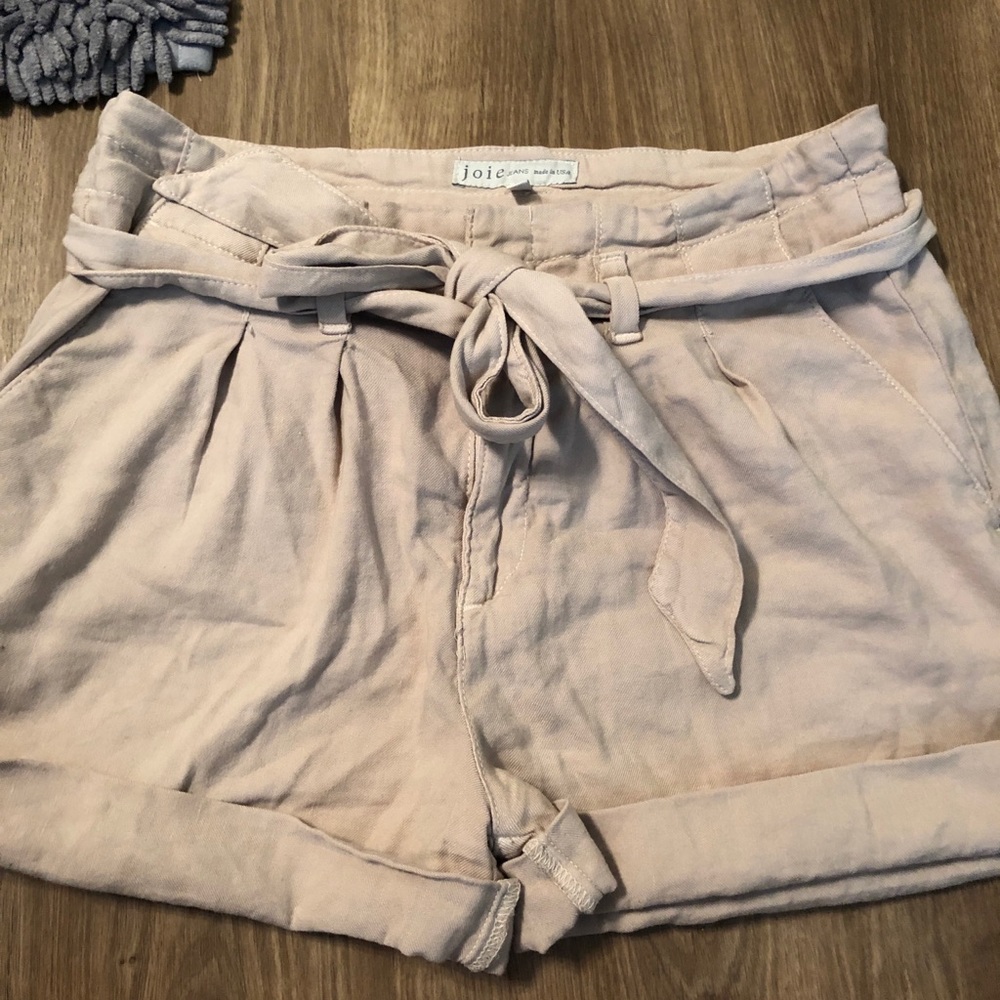 Joie Lunia Woven Beige High Rise Shorts